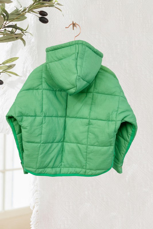 All Bundled Up Youth Sage Puffer Pullover
