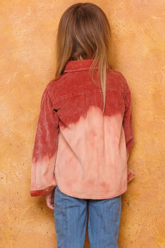 Ombre Brick Red Youth Button Up Top