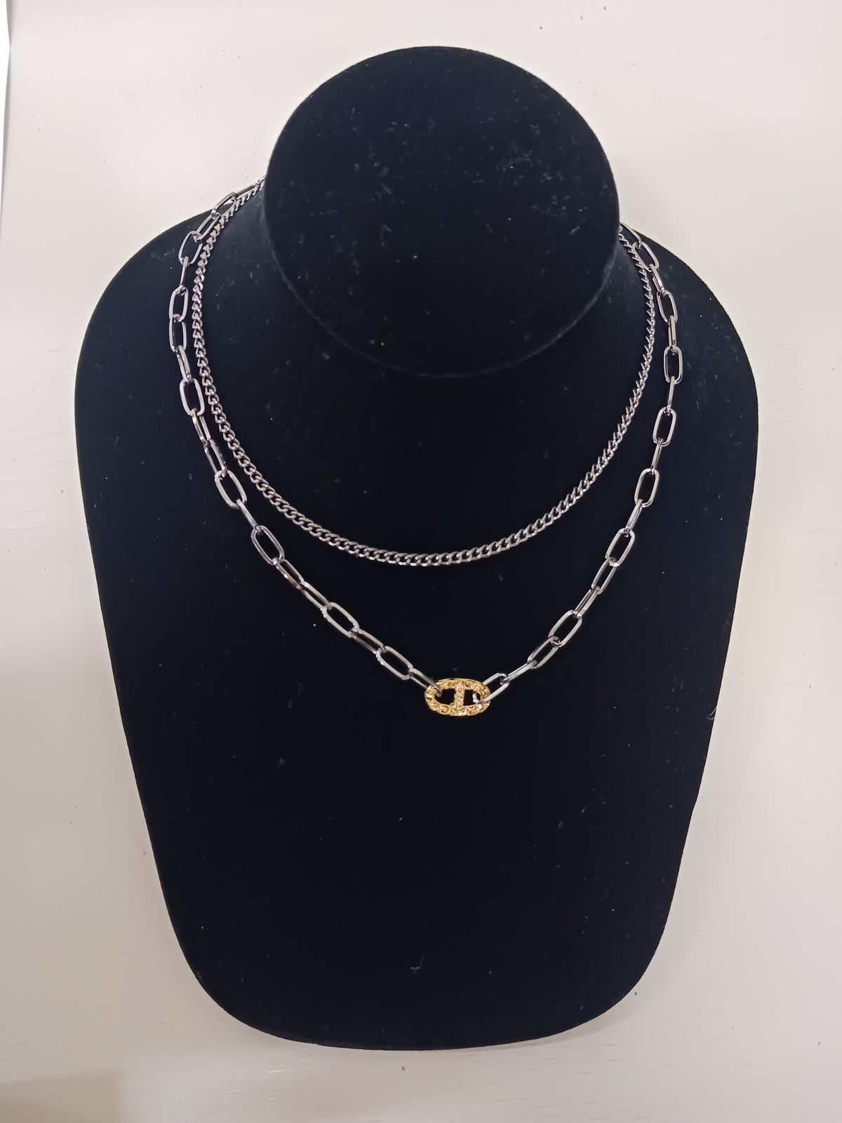 Black Layered Chain Necklace