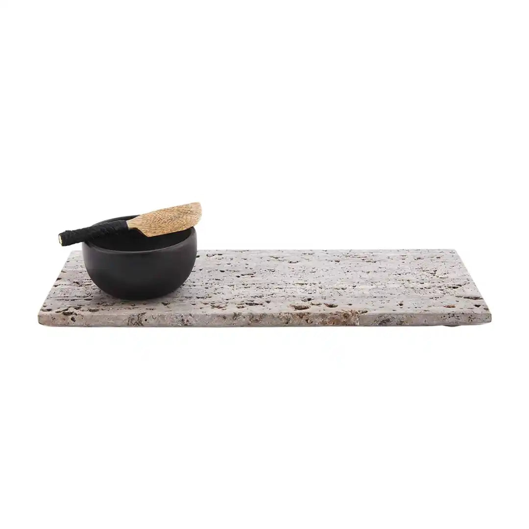 TRAVERTINE BOARD AND DIP SET