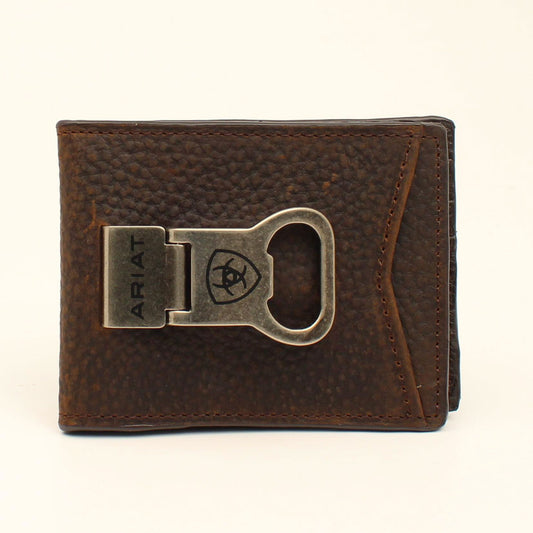 Ariat Leather Bifold Money Clip Wallet