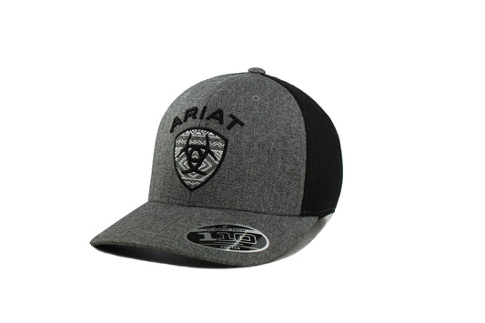 Ariat Flexfit Aztec Snapback Logo Hat Grey