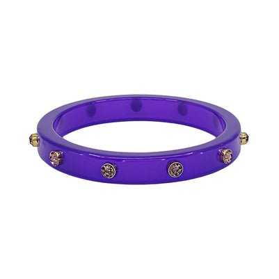 Purple Acrylic Bangle with Stone Accents