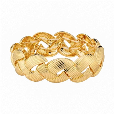 Textured Gold Braided Stretch Bracelet