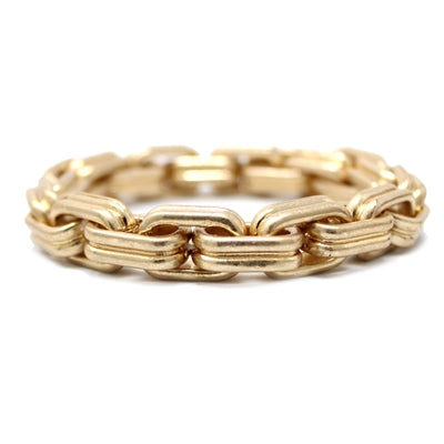 Worn Gold Chunky Chain Linked Stretch Bracelet