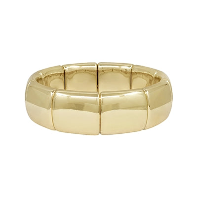 Gold Square Metal Stretch Bracelet