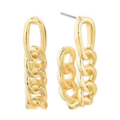 Gold Chain Skinny Hoop 1.5" Earring