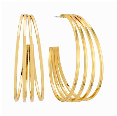Gold Layered Wire Hoop 1.5" Earring