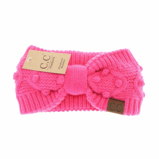 Bobble Knit C.C Head Wrap Candy Pink