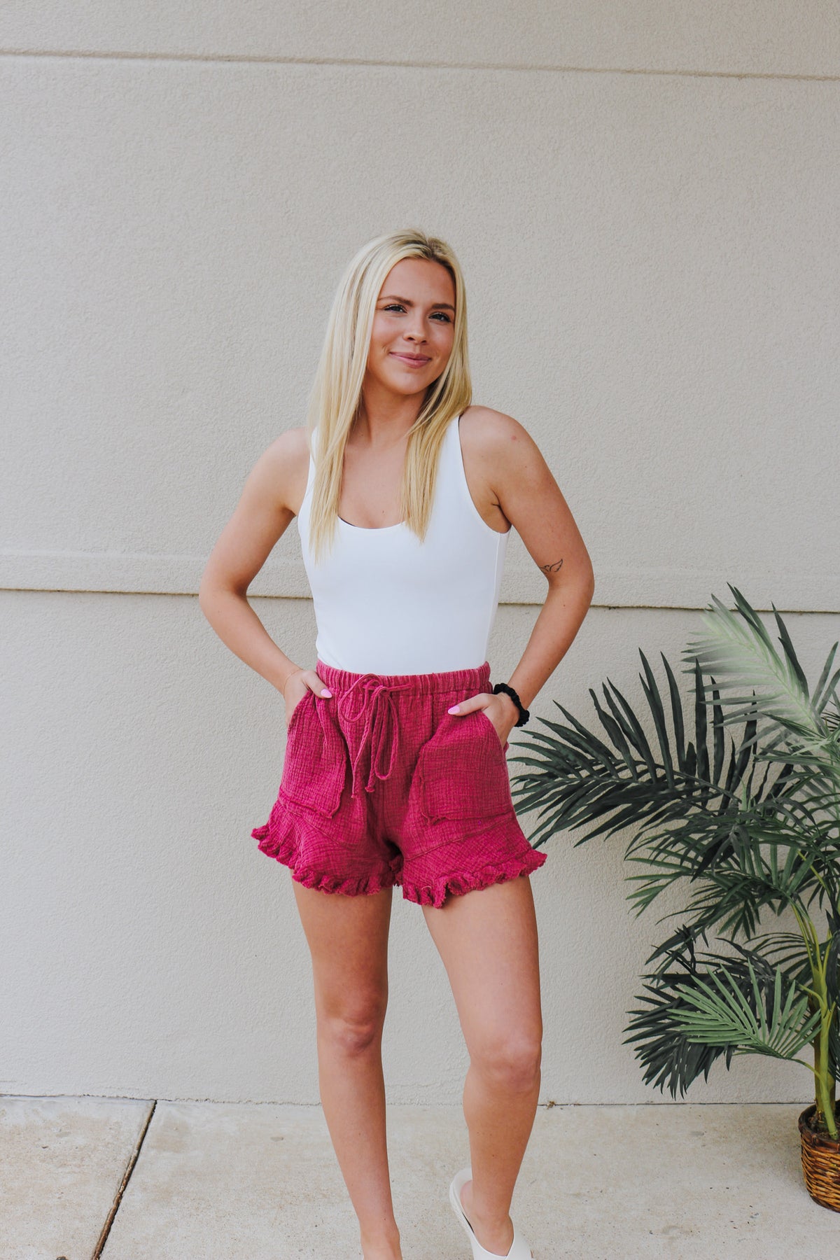 Don't Take It Personal Rose Berry Shorts