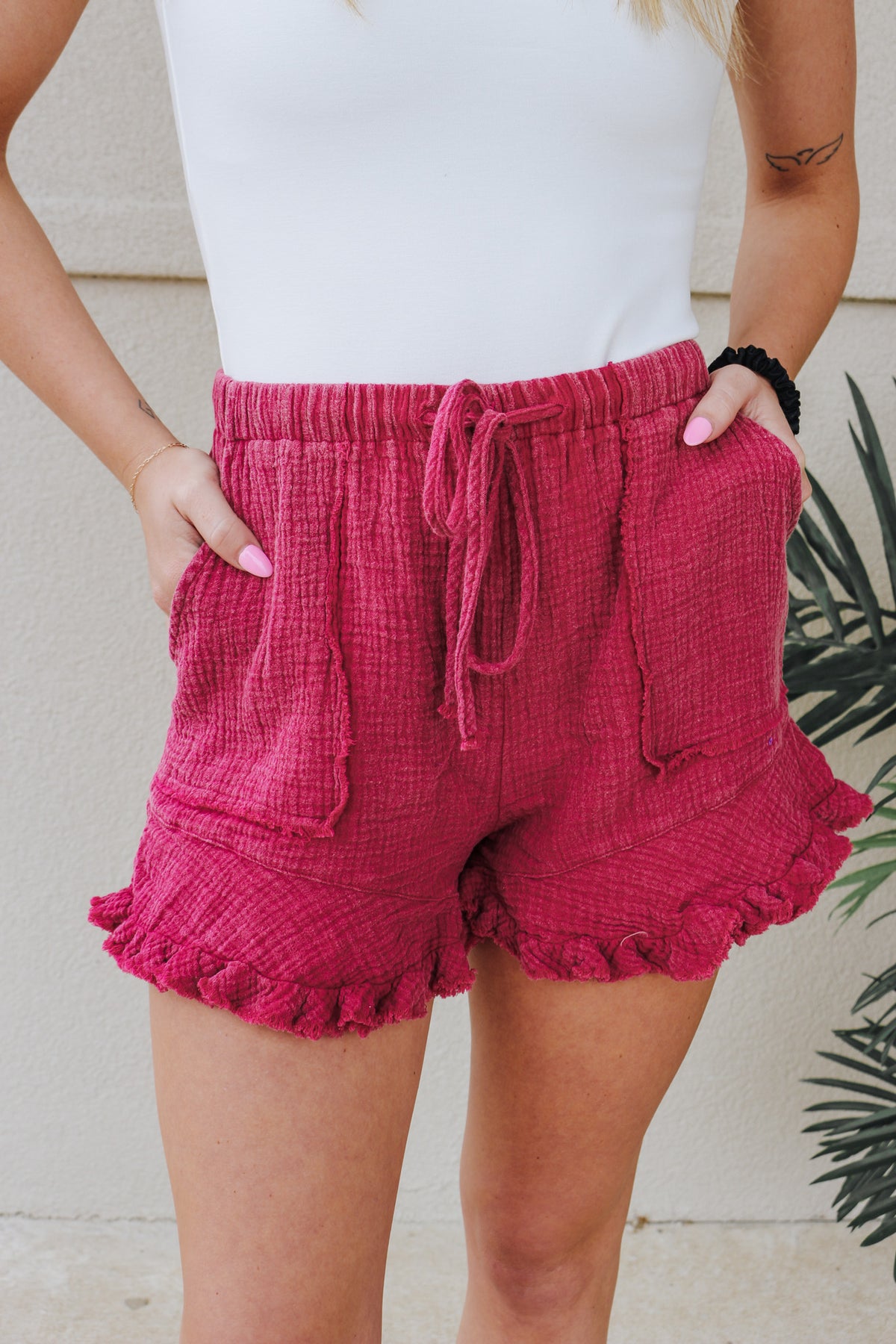 Don't Take It Personal Rose Berry Shorts