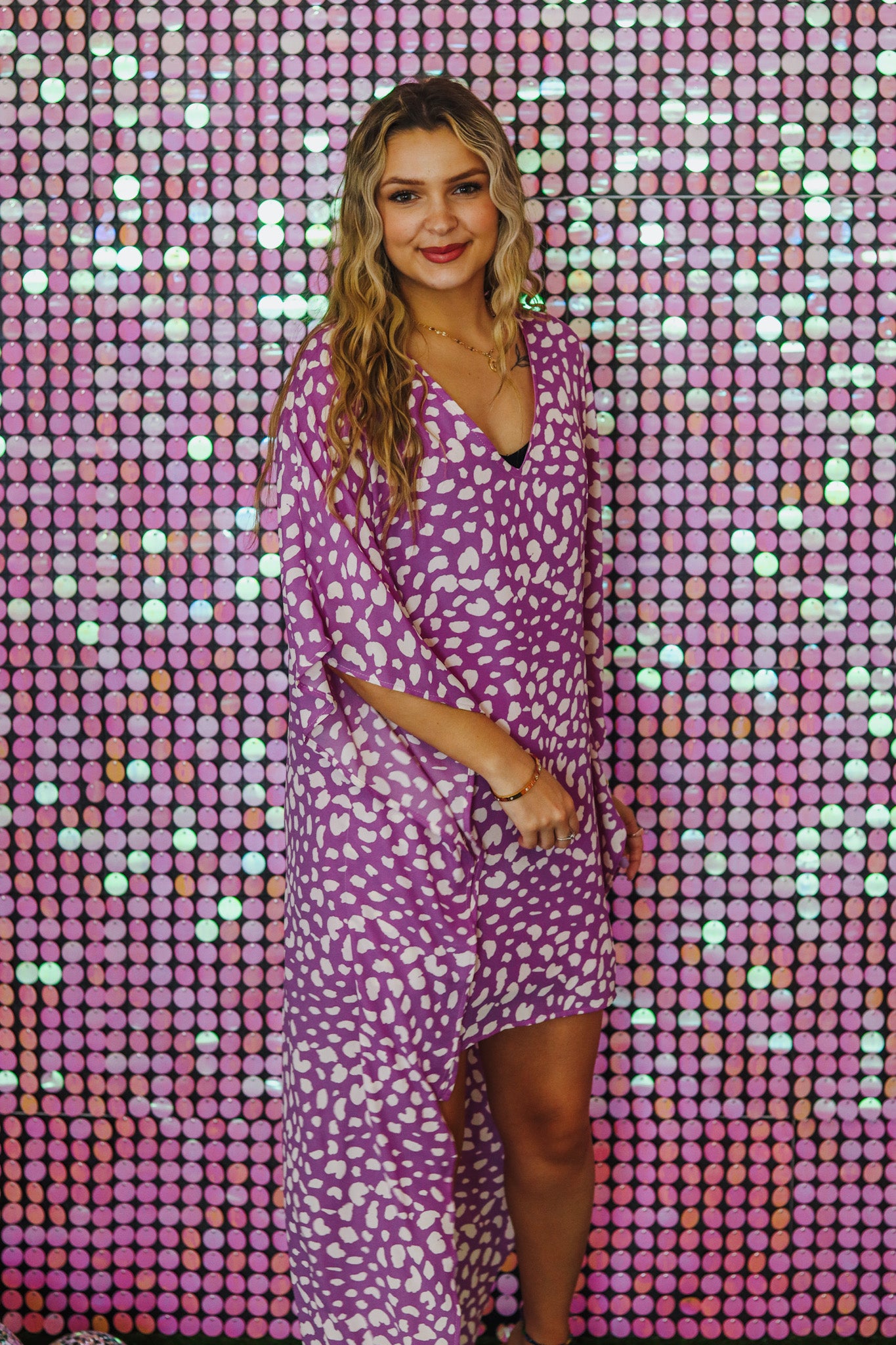 Feeling Bright Orchid Ivy Spotted Dress