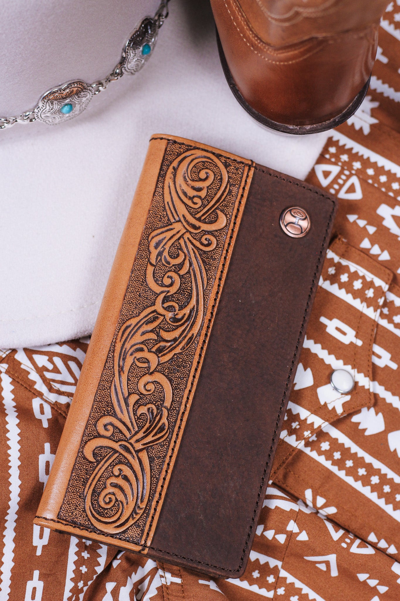 Grayson Rodeo Hooey Wallet Brown/Tan