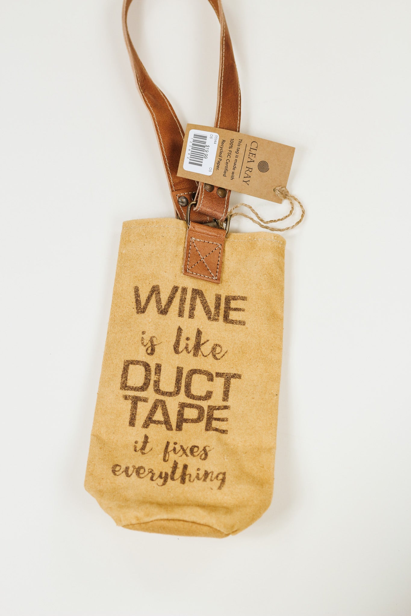 Wine Is Like Duct Tape Tan Wine Bag