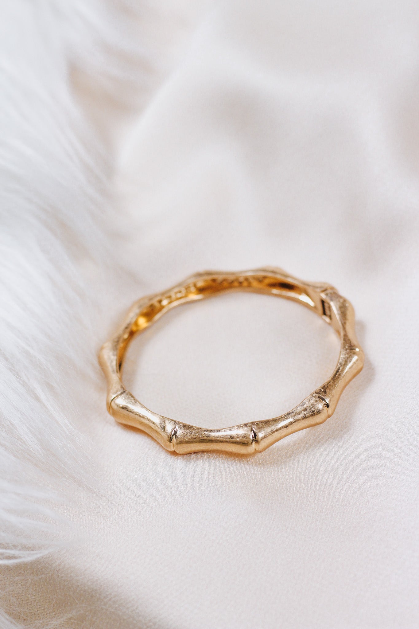 Gold Bamboo Bangle Bracelet