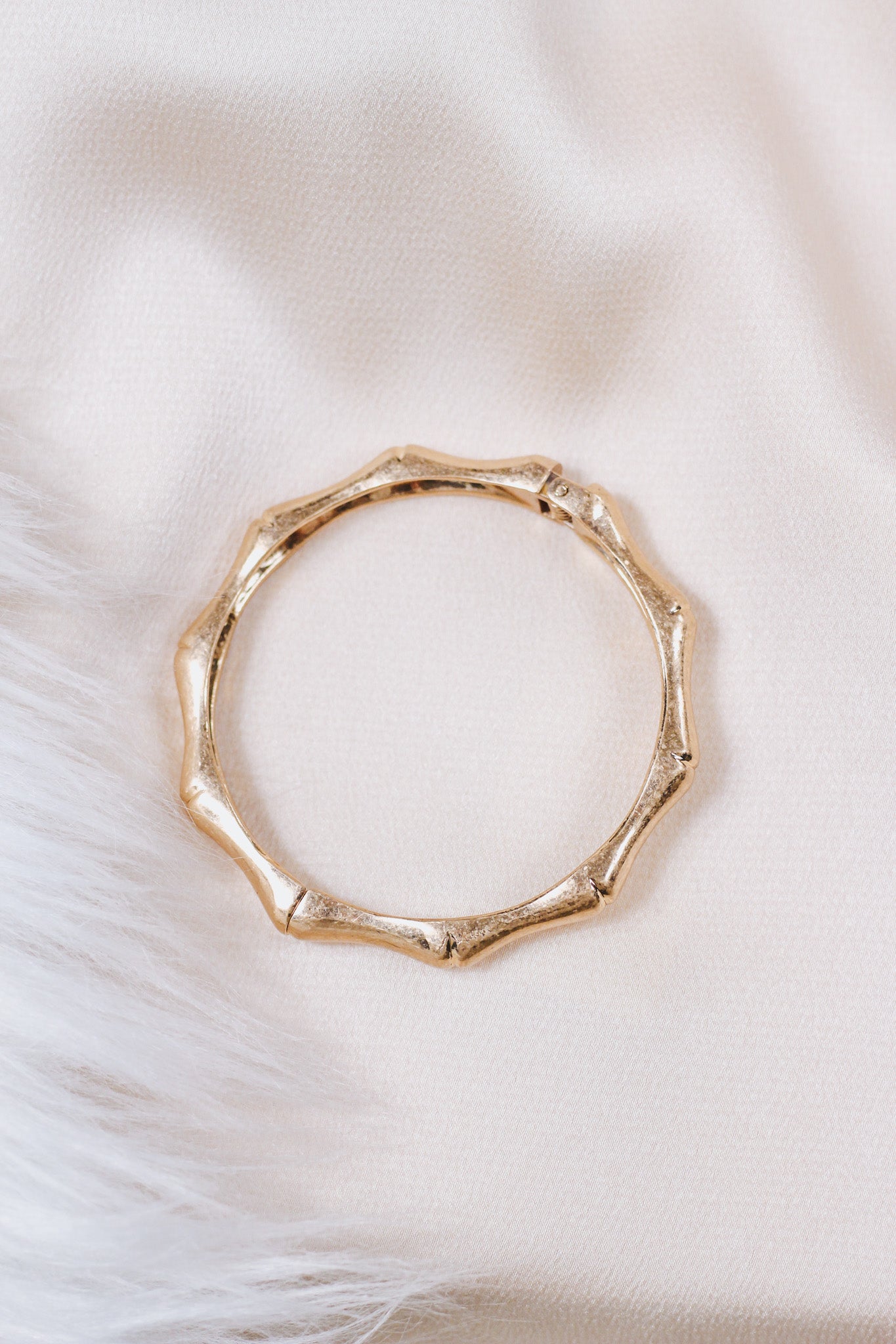 Gold Bamboo Bangle Bracelet