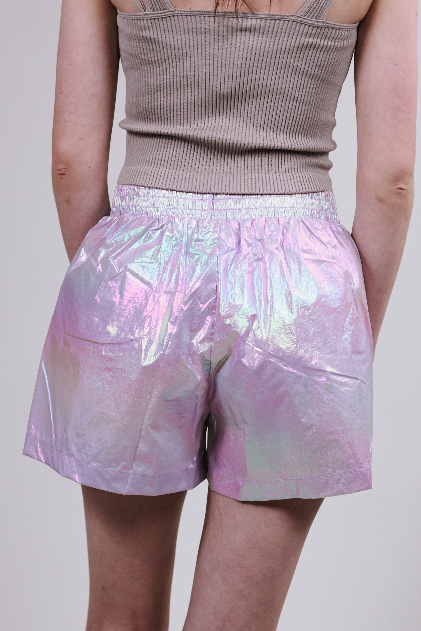 Take The Leap Purple Iridescent Shorts