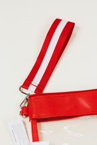 Red Clear Wristlet