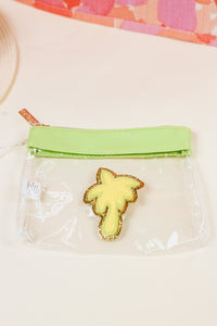 Green Palm Tree Clear Pouch