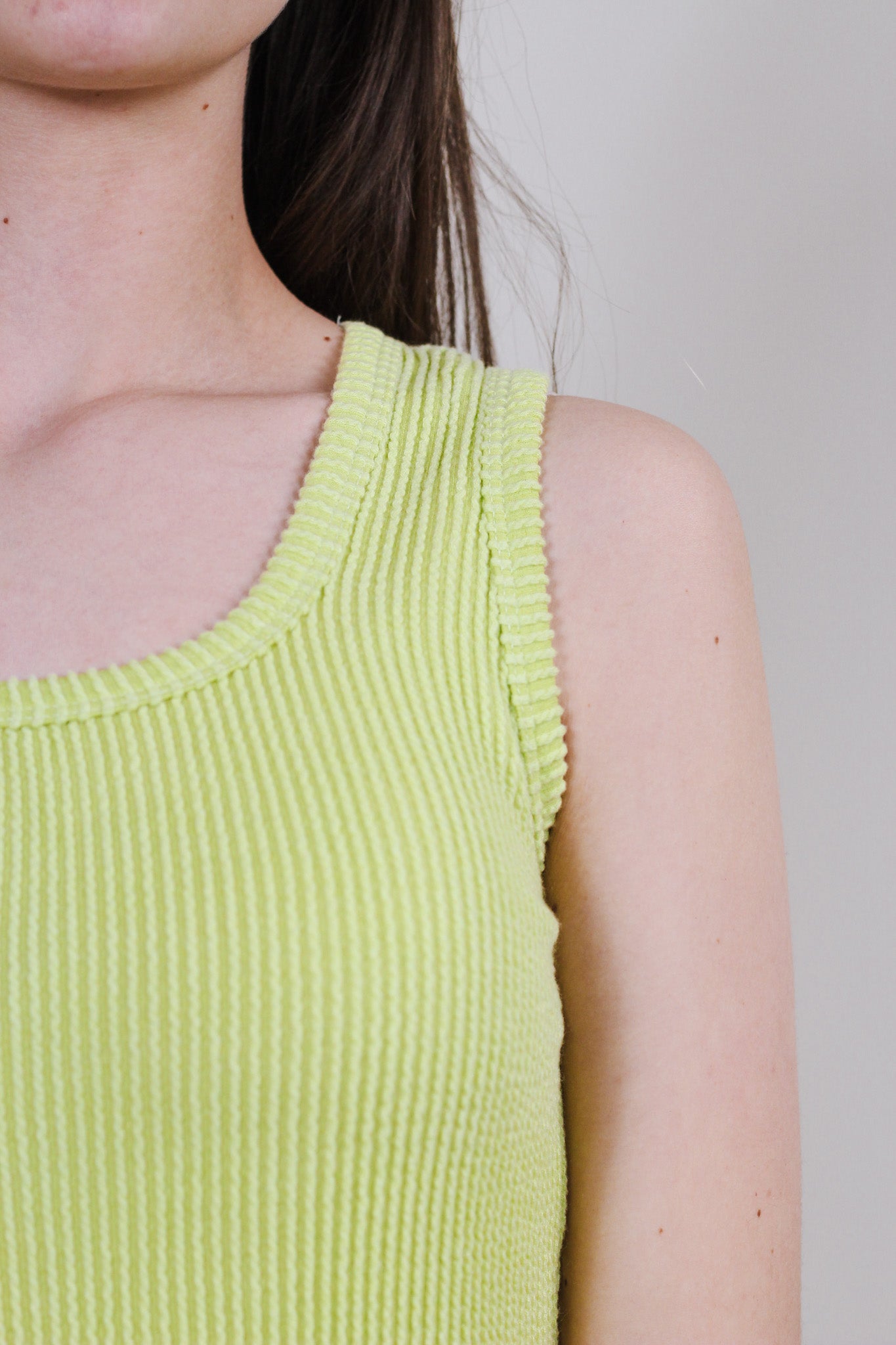Steal You Away Lime Ribbed Tank
