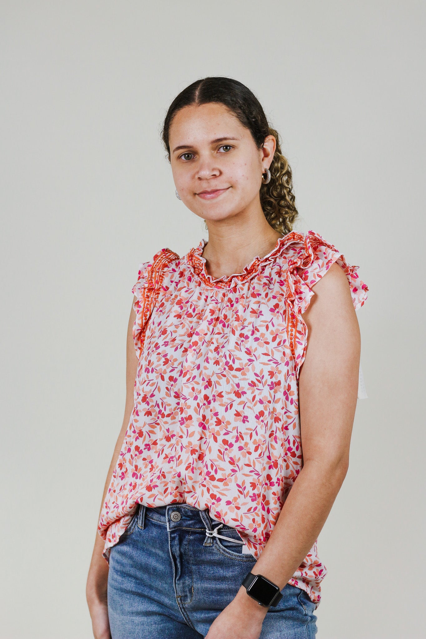 Blooming Gardens Ivory Tank Blouse