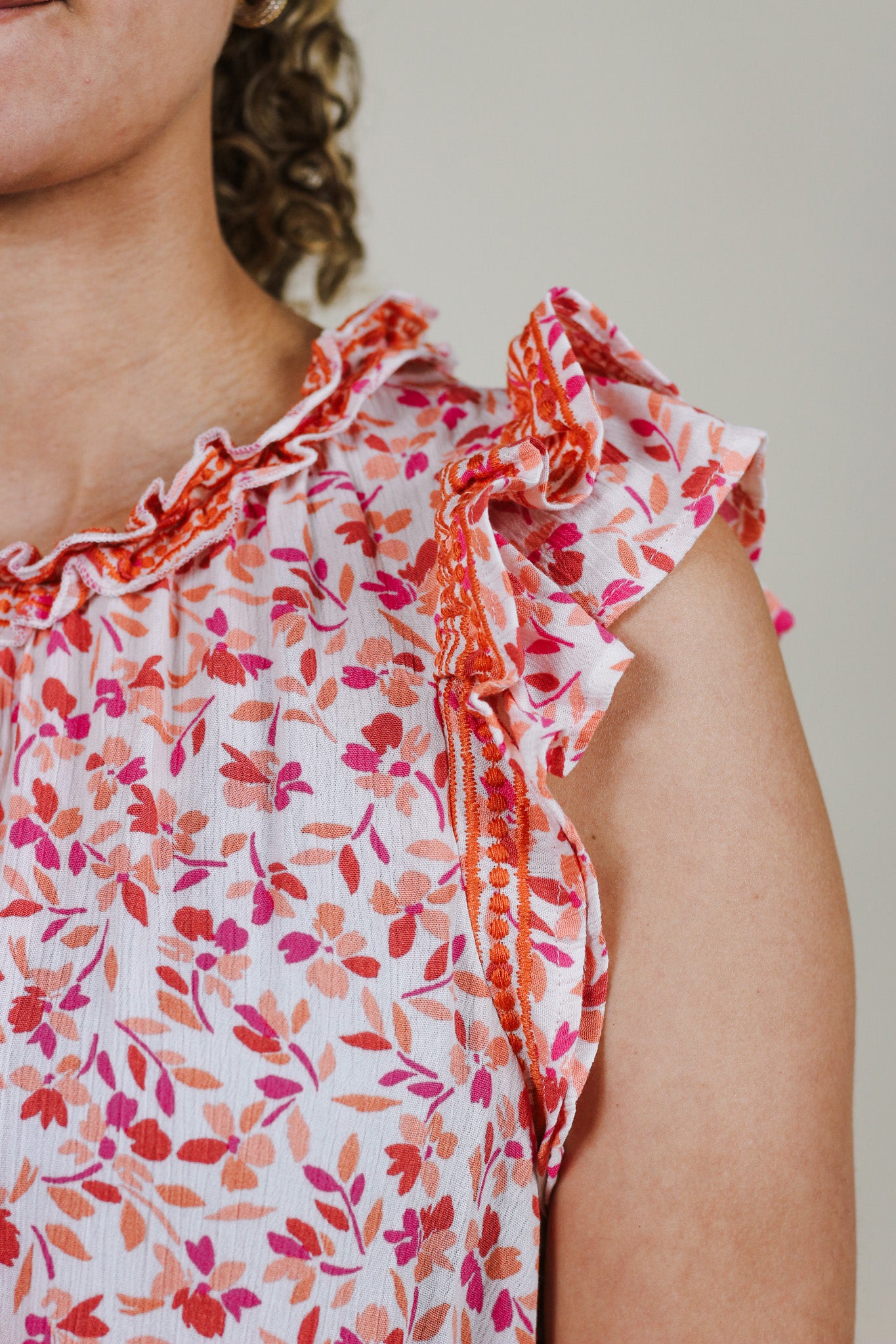 Blooming Gardens Ivory Tank Blouse