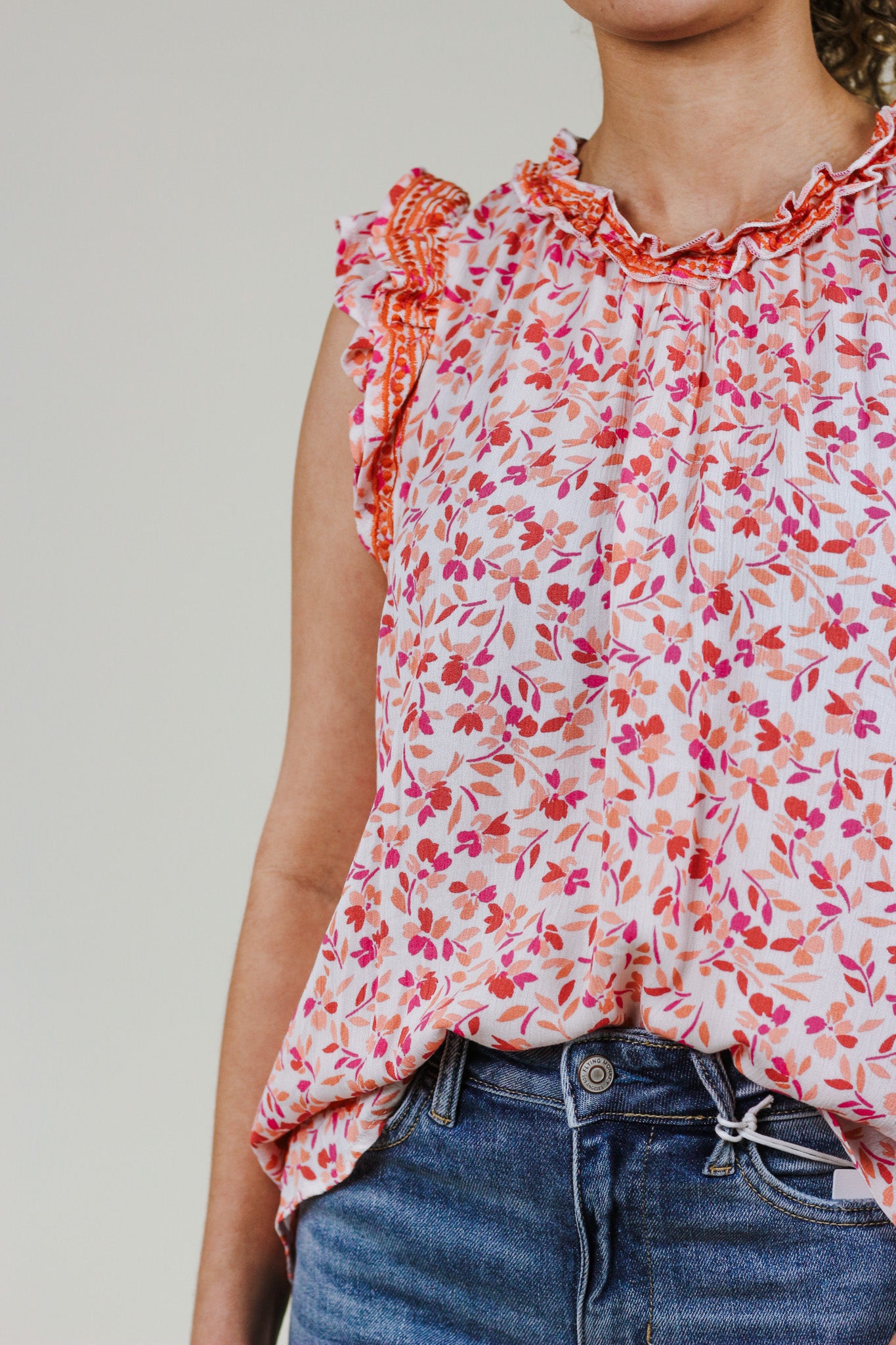 Blooming Gardens Ivory Tank Blouse