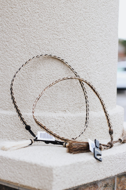 Men's Western Braided Tan Tassel Hatband