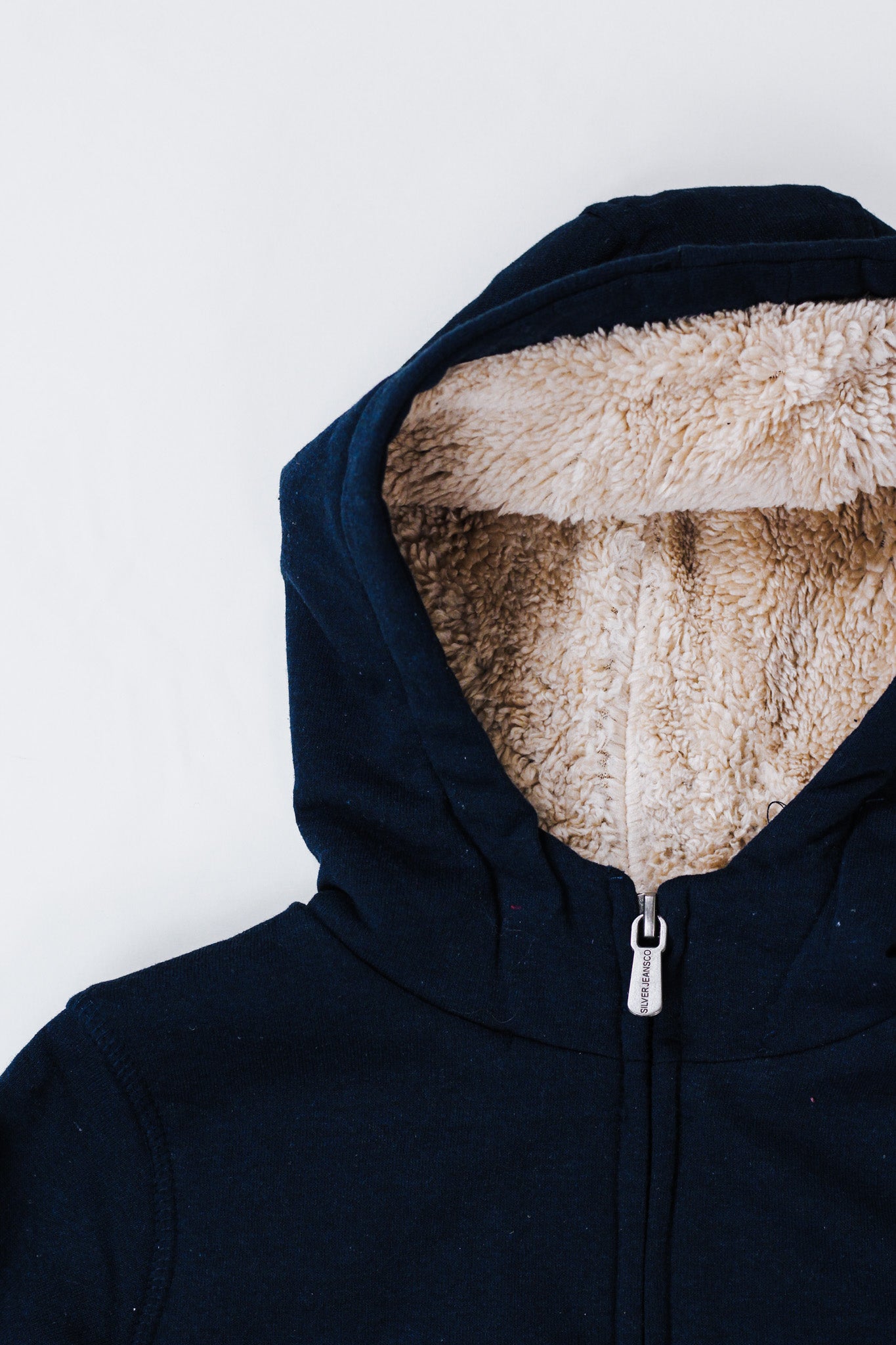 Youth Navy Sherpa Zip Up Jacket By Silver Jean Co