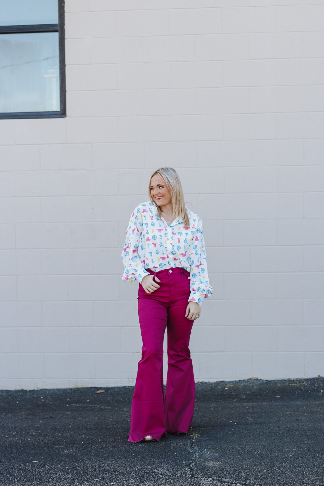 Living Loud White Disco Cowgirl Button Up