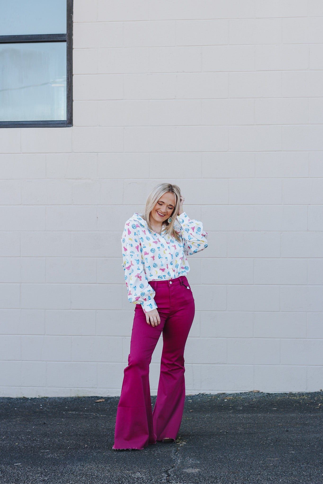 Living Loud White Disco Cowgirl Button Up