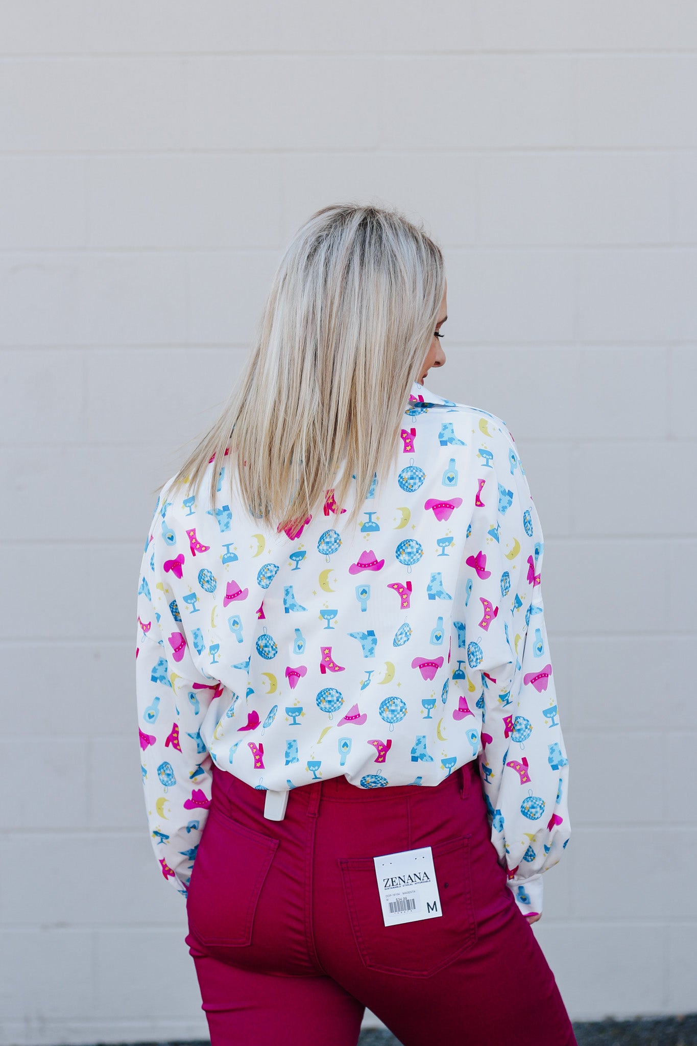 Living Loud White Disco Cowgirl Button Up