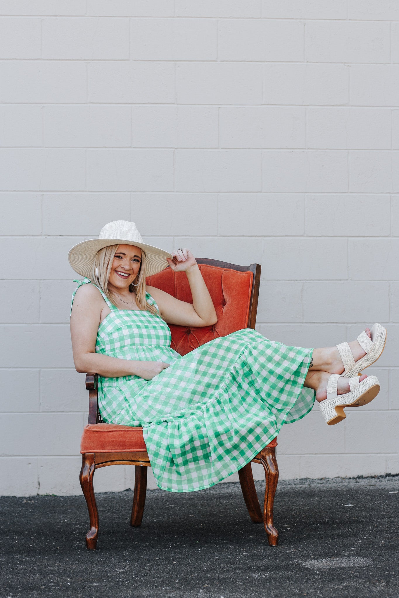 Vivianne Green Gingham Dress