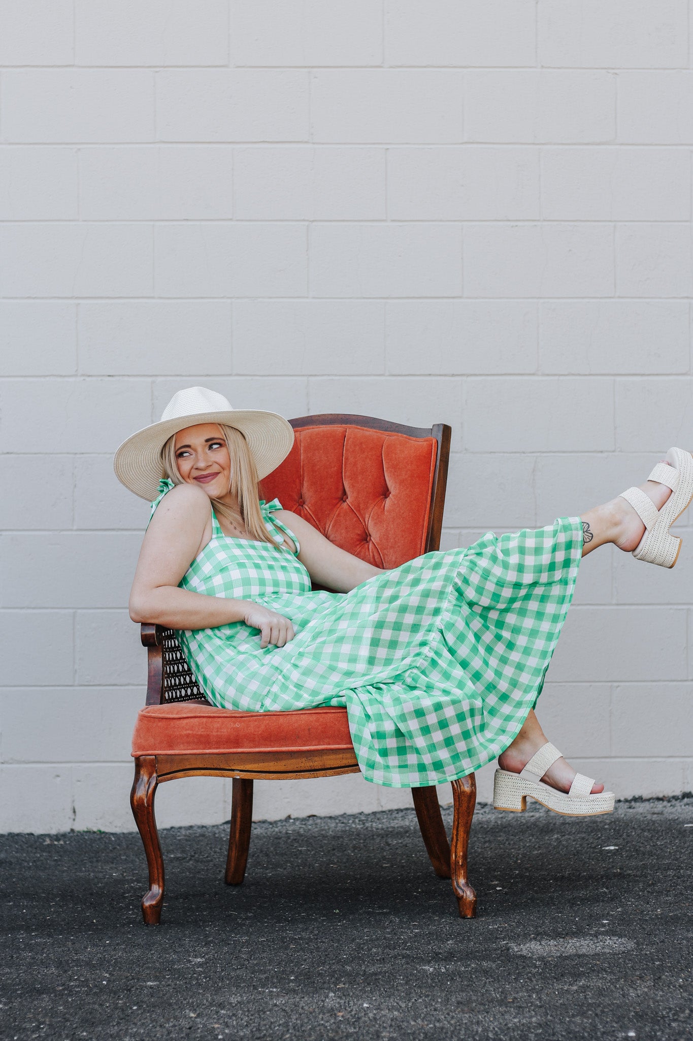 Vivianne Green Gingham Dress