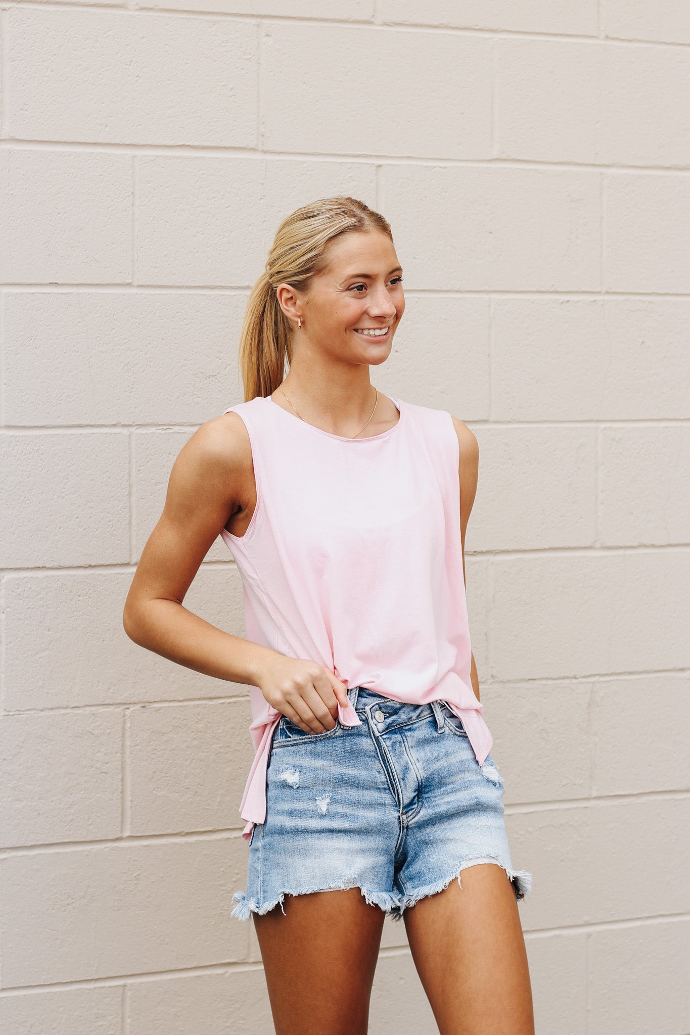 Stuck On Repeat Dusty Pink Tank