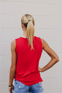 Stuck On Repeat Ruby Solid Tank