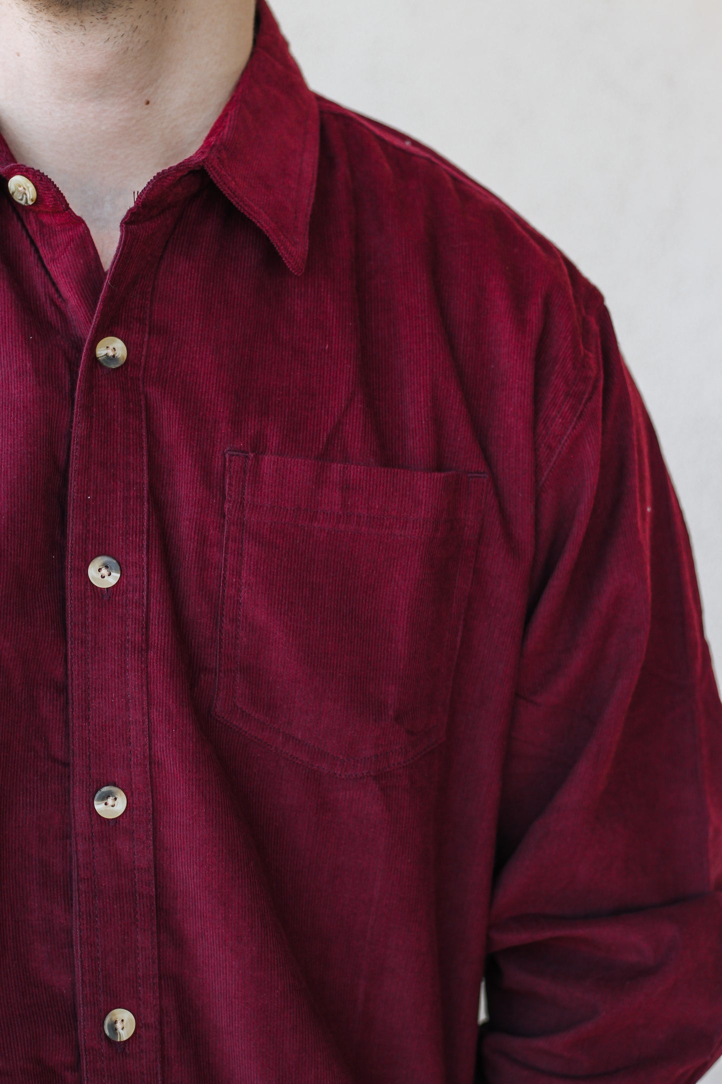 Wine Button Up Mens Shirt