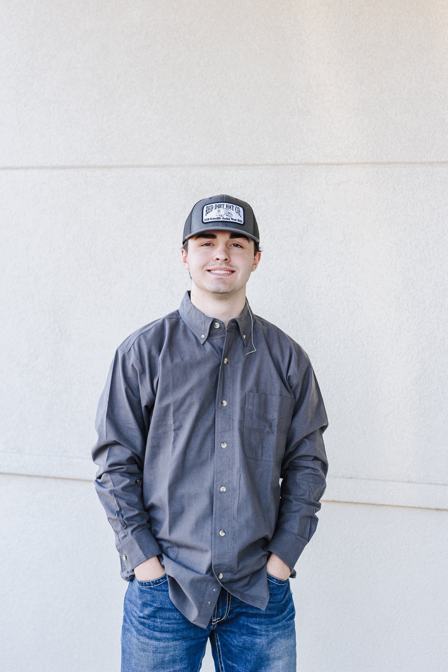 Charcoal Grey Mens Button Up