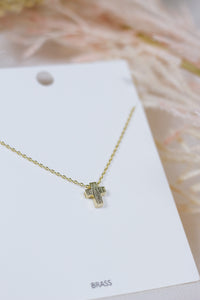 Gold 16"-18" Necklace with Gold Cross Charm