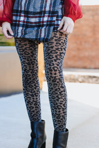 MeMoi Leopard Print Shimmer Sheer Tights