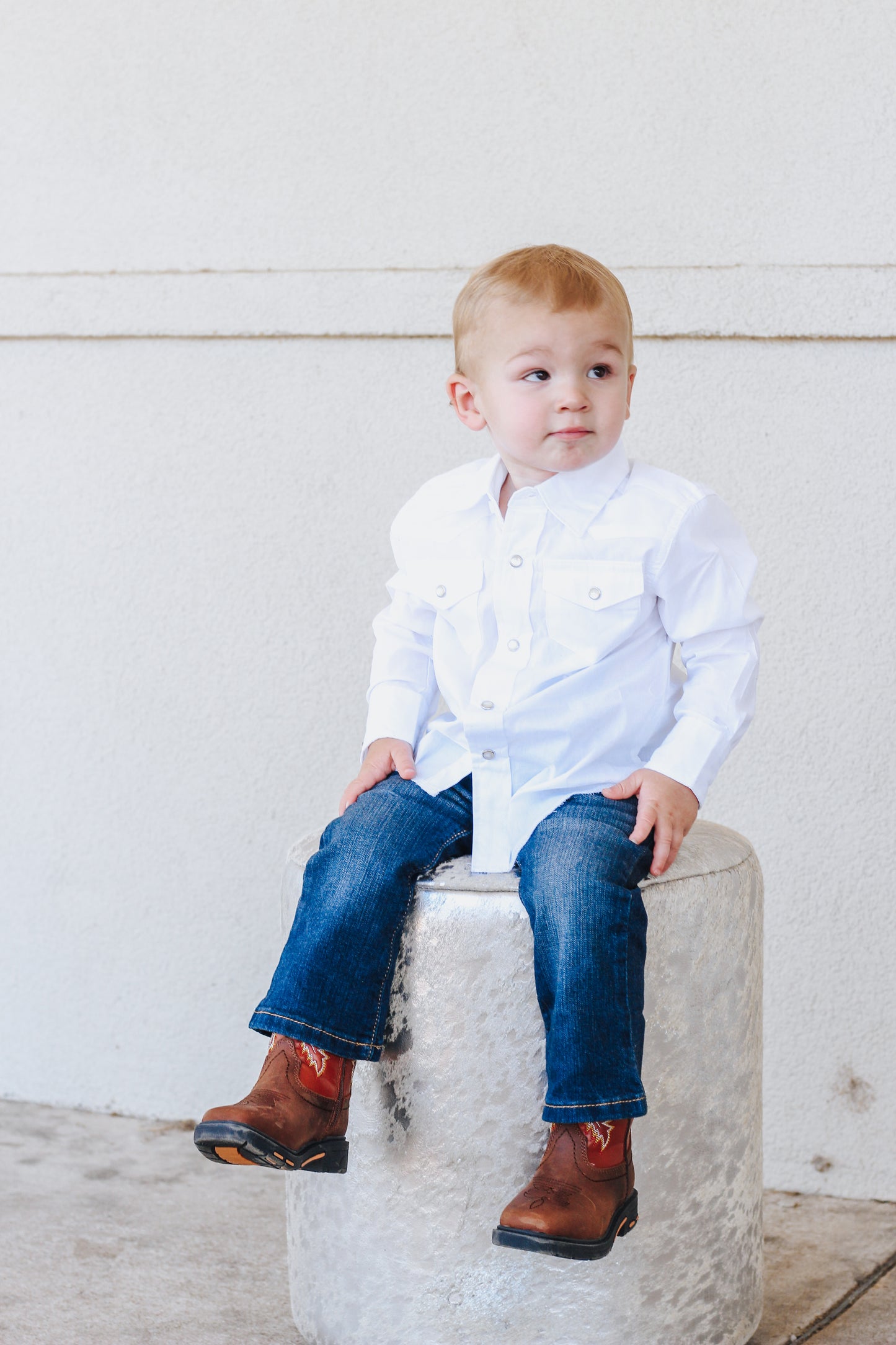 Wrangler White Snap Shirt Kids