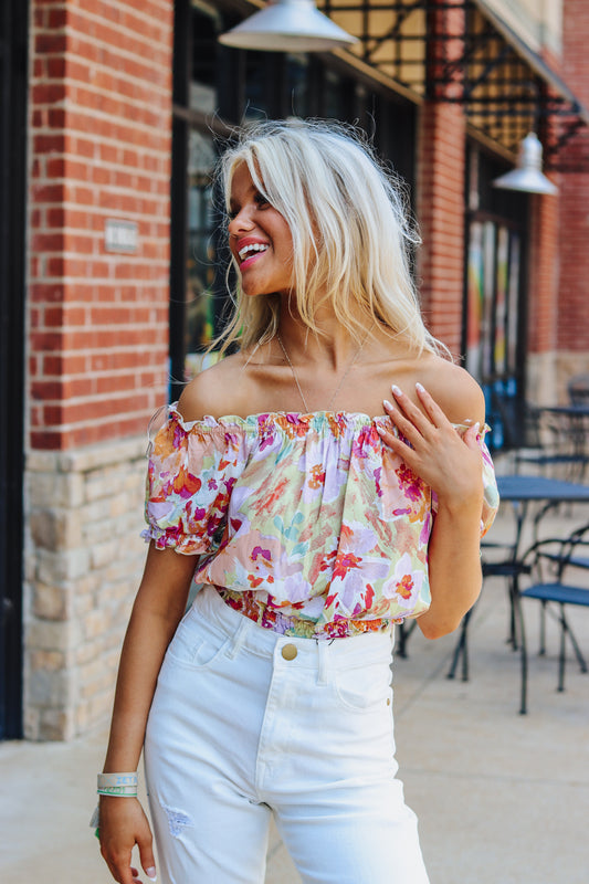 Full Of Sunshine Tropic Punch Floral Top