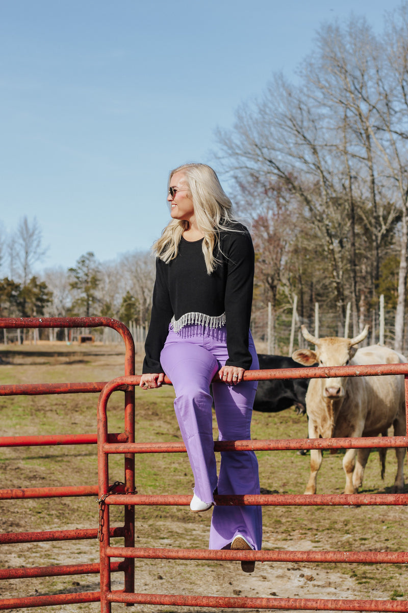 Parting Ways Lavender Flare Jeans