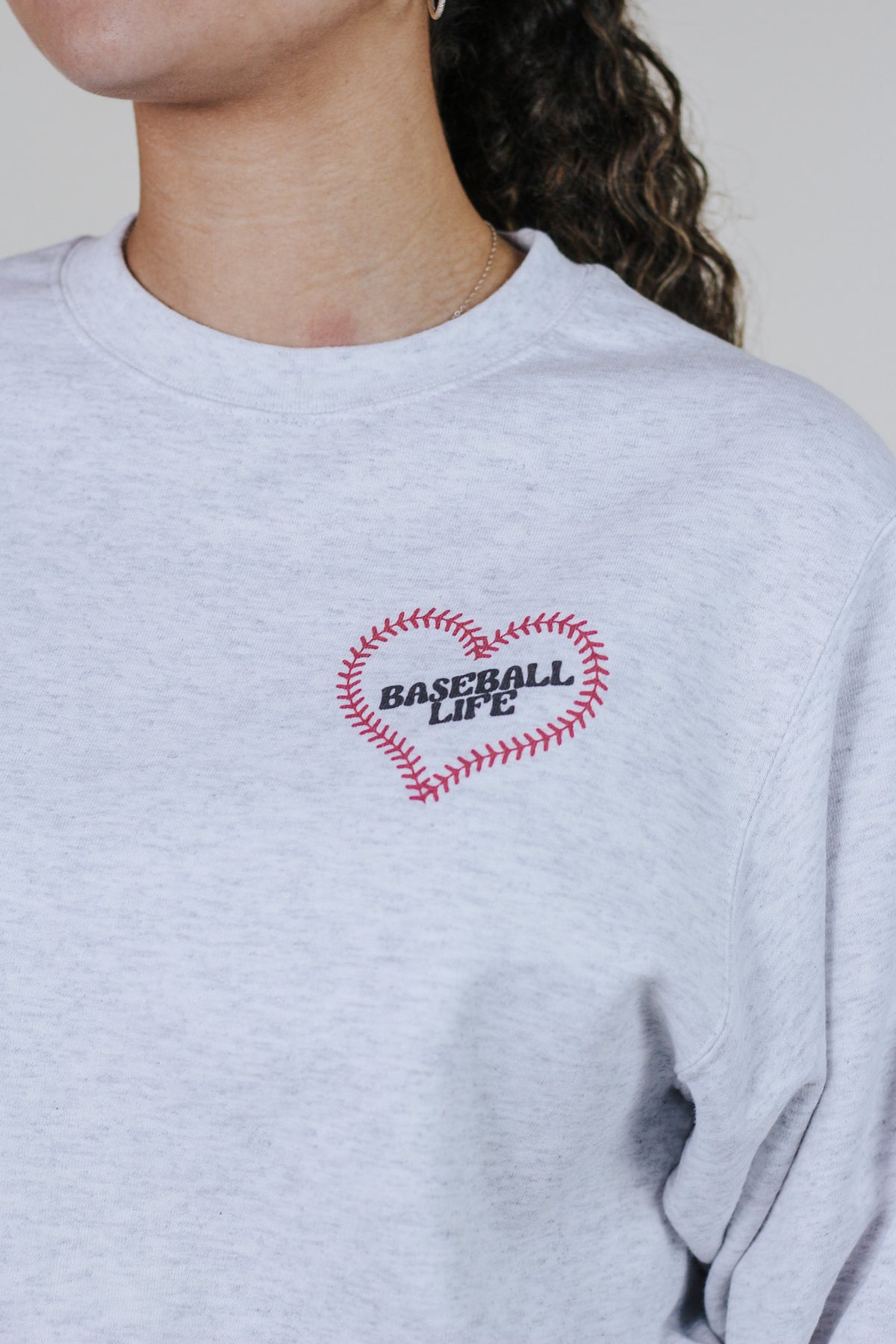 Loud Mouth Baseball Mama Grey Sweatshirt
