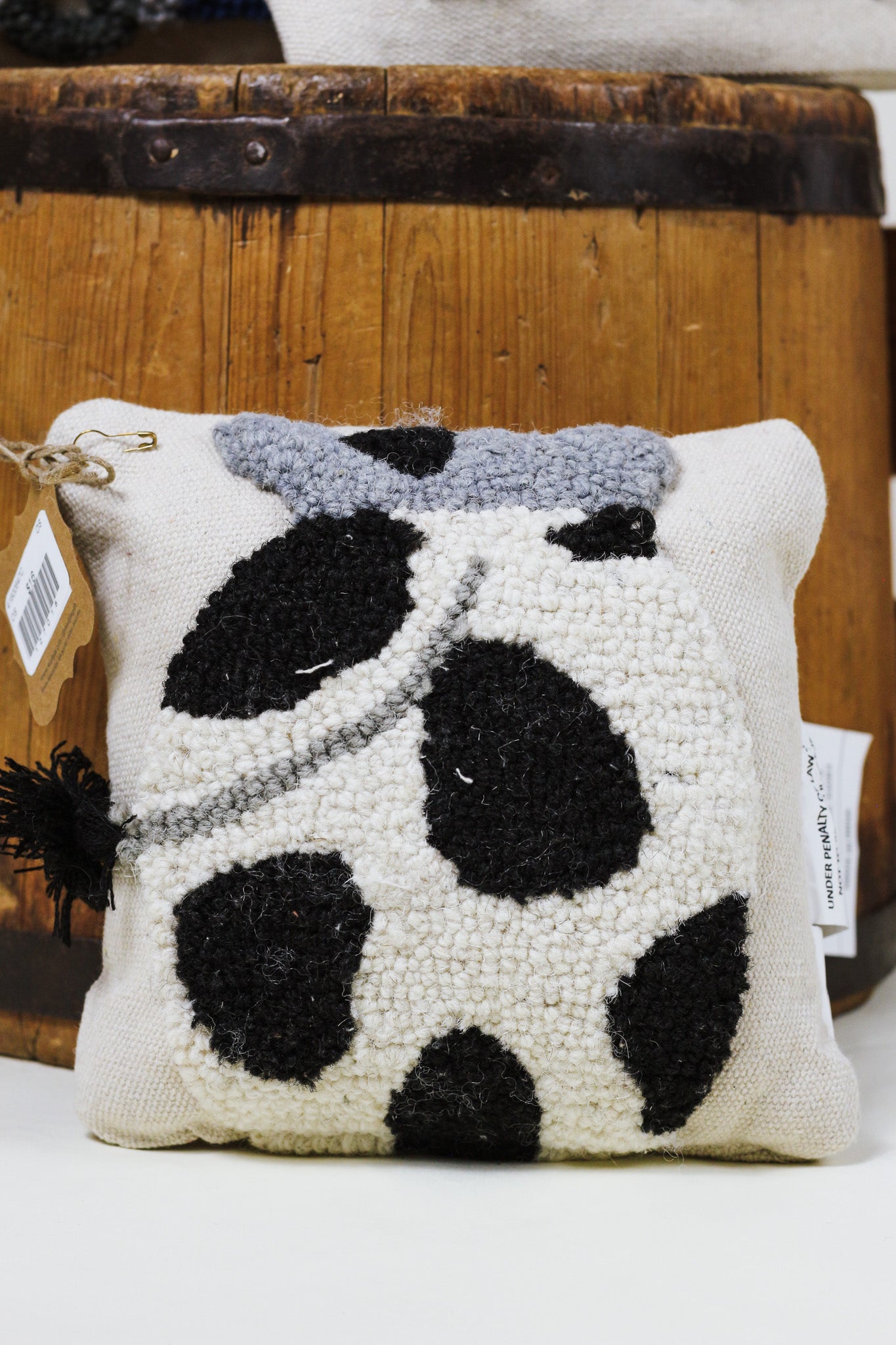 Mud Pie Cow Mini Farm Hook Pillow