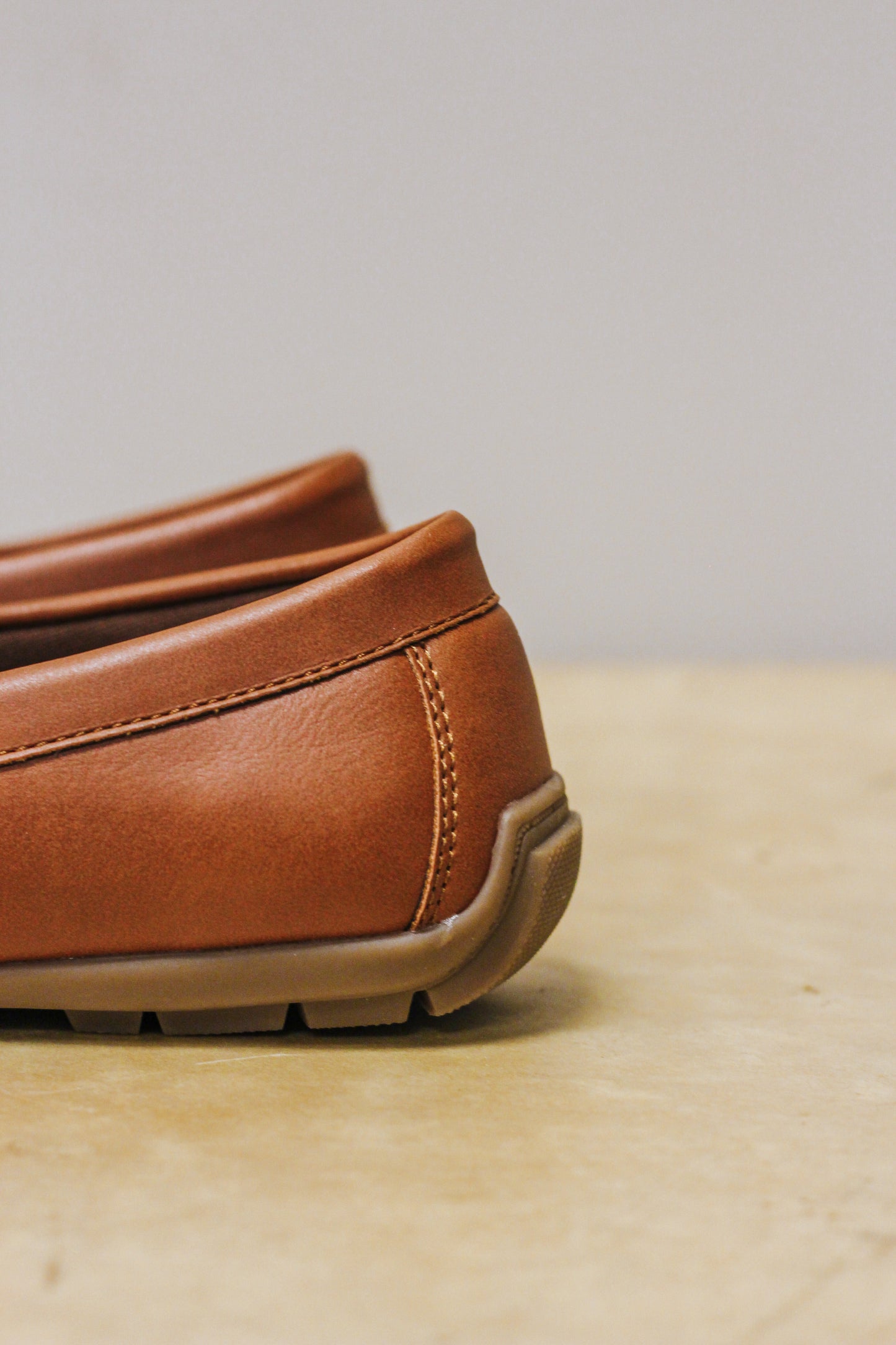 Toddler Tan Leather Slip On Shoes