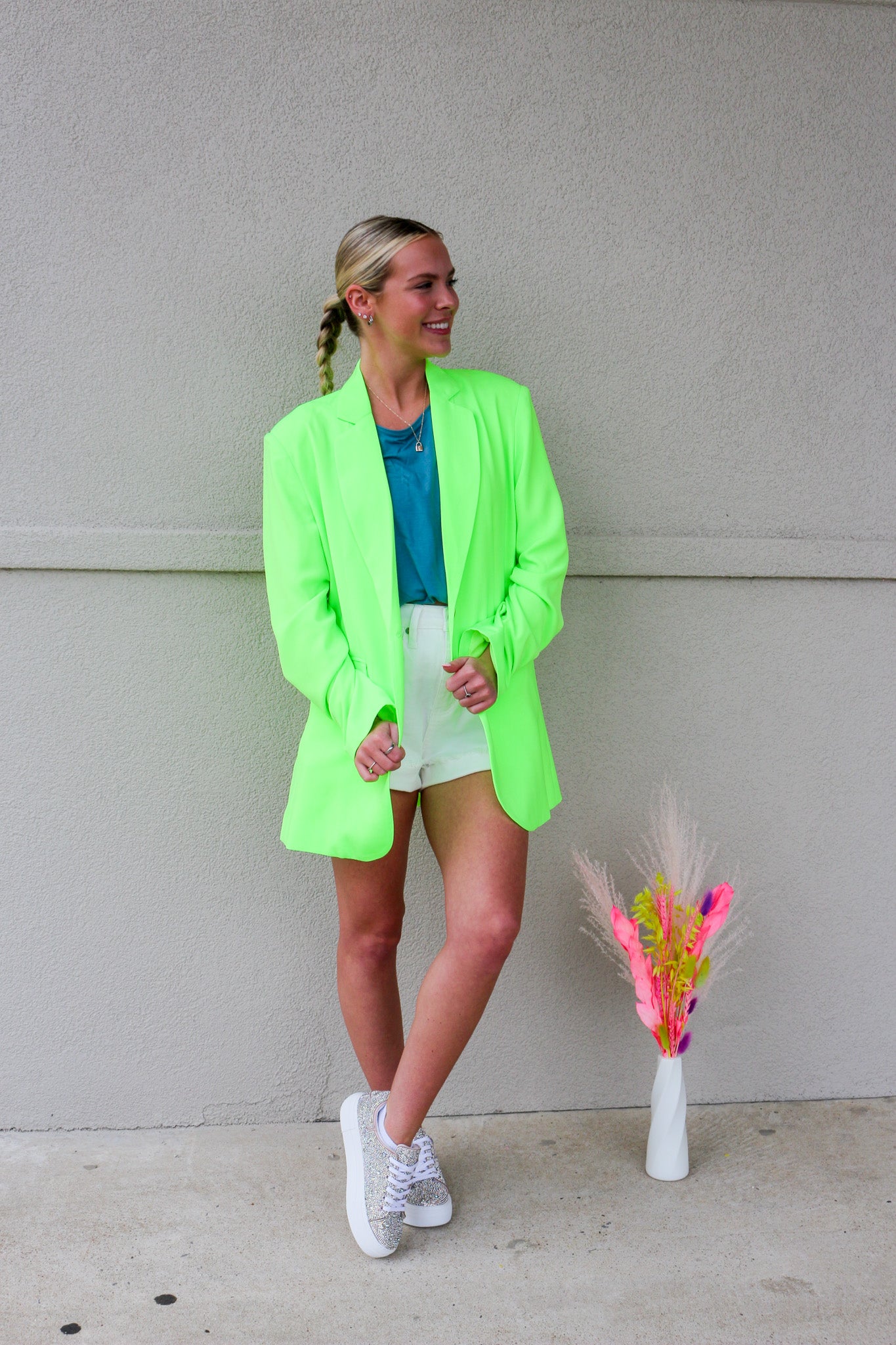 Here to Stay Neon Yellow Blazer 2x Neon Ylw