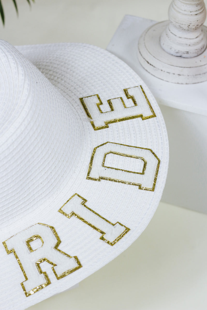 Bride Patch White Fedora Hat