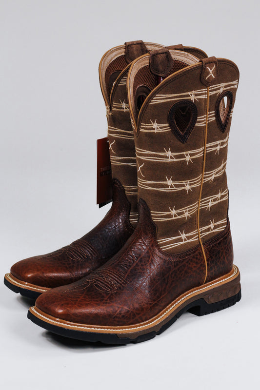 Mens Rusted Brown Soft Toe Work Boot Twisted X