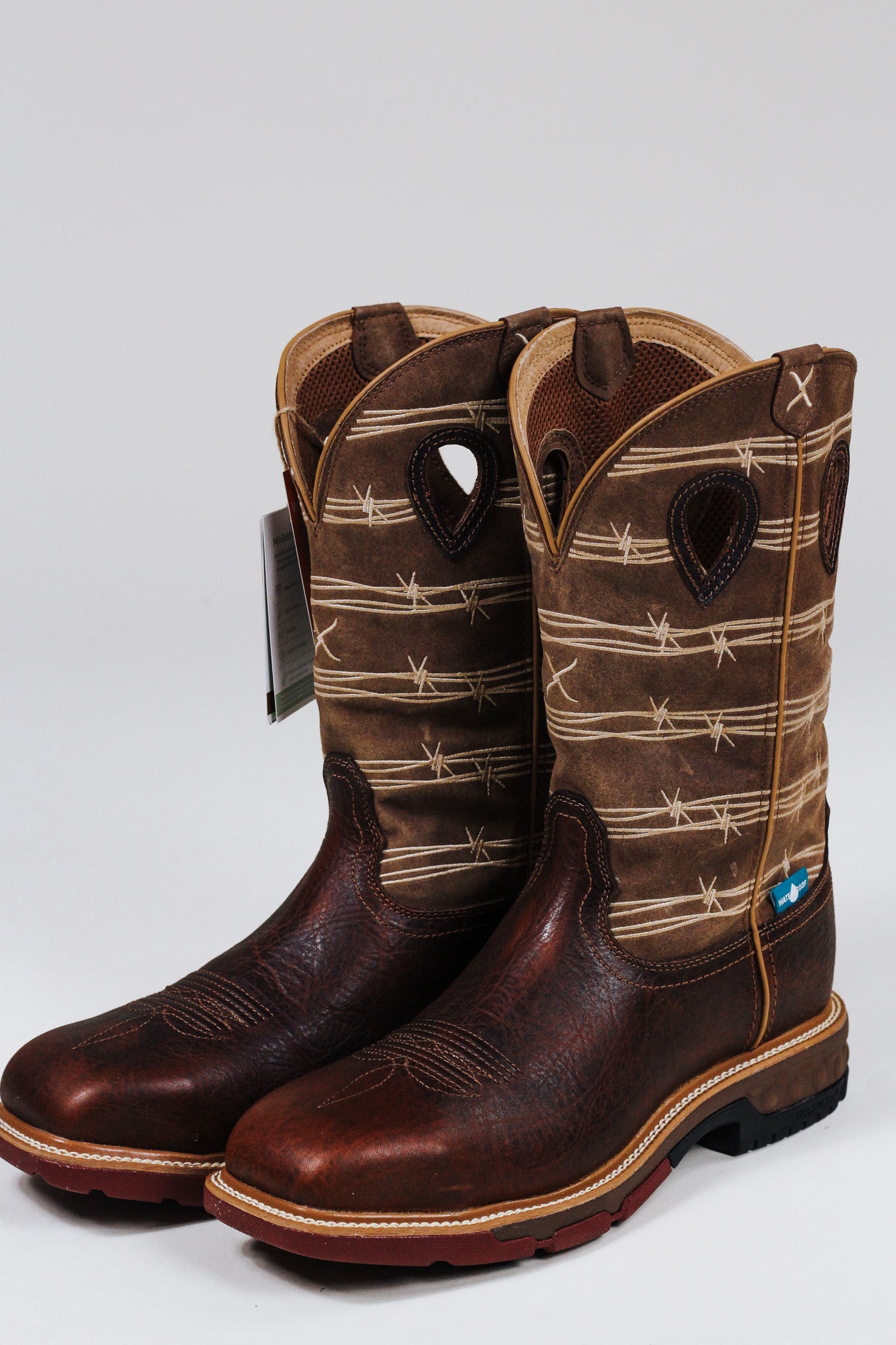 Rustin Brown & Lion Tan Alloy Toe Twisted X Boot